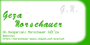 geza morschauer business card